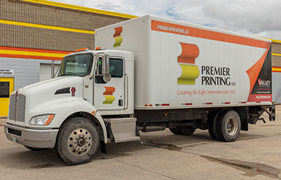 Premier printing delivery truck